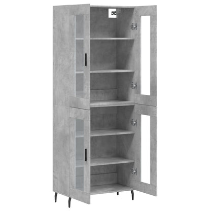 Hoge Kast 69,5X34X180 Cm Bewerkt Hout Betongrijs