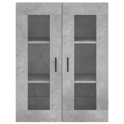 Hoge Kast 69,5X34X180 Cm Bewerkt Hout Betongrijs
