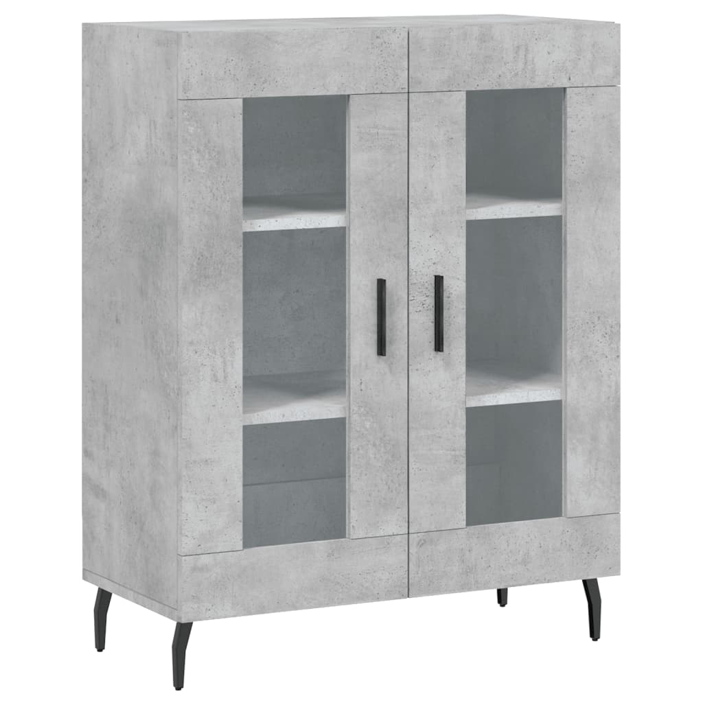 Hoge Kast 69,5X34X180 Cm Bewerkt Hout Betongrijs
