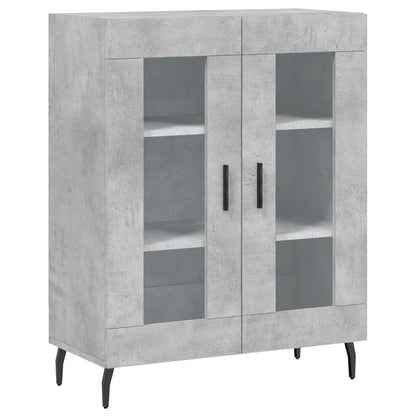 Hoge Kast 69,5X34X180 Cm Bewerkt Hout Betongrijs