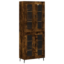 Hoge kast 69,5x34x180 cm bewerkt hout gerookt eikenkleurig