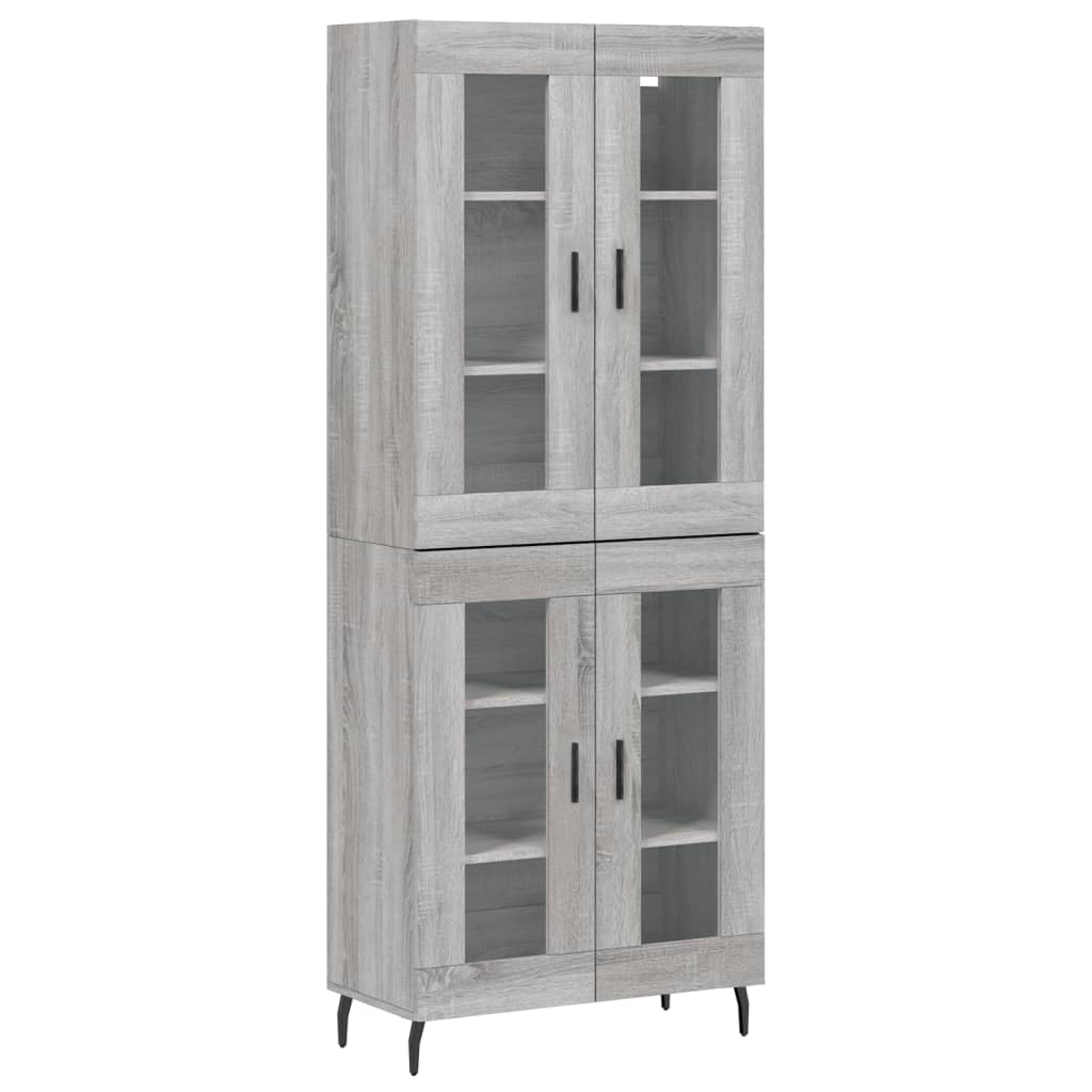 Hoge Kast 69,5X34X180 Cm Bewerkt Hout Grijs Sonoma Eikenkleurig