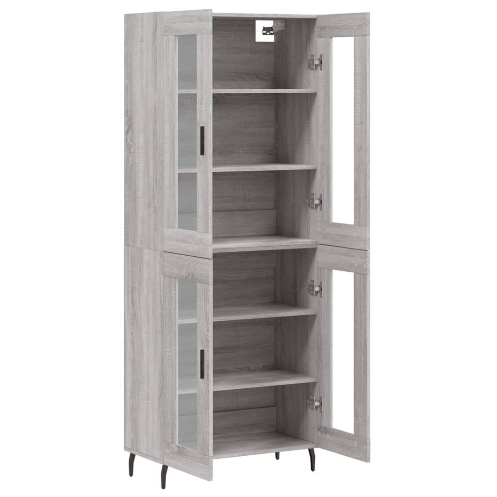 Hoge Kast 69,5X34X180 Cm Bewerkt Hout Grijs Sonoma Eikenkleurig