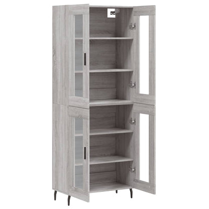 Hoge Kast 69,5X34X180 Cm Bewerkt Hout Grijs Sonoma Eikenkleurig