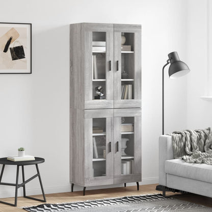 Hoge Kast 69,5X34X180 Cm Bewerkt Hout Grijs Sonoma Eikenkleurig