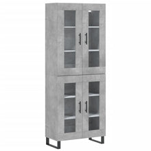 Hoge Kast 69,5X34X180 Cm Bewerkt Hout Betongrijs