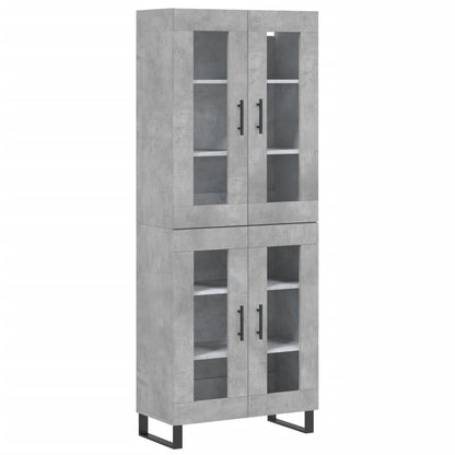 Hoge Kast 69,5X34X180 Cm Bewerkt Hout Betongrijs