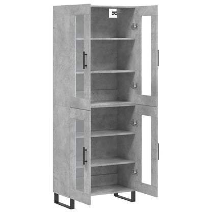 Hoge Kast 69,5X34X180 Cm Bewerkt Hout Betongrijs