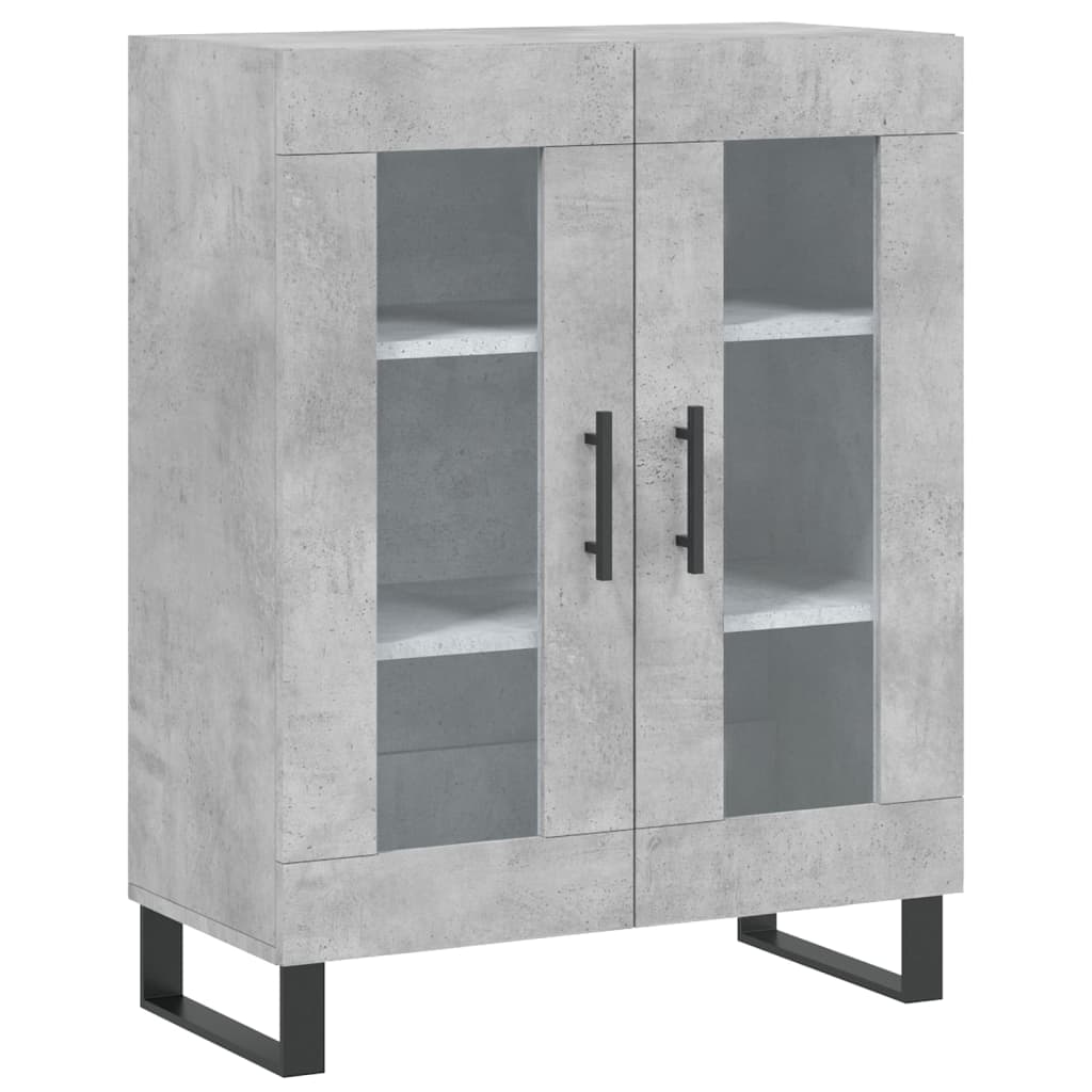 Hoge Kast 69,5X34X180 Cm Bewerkt Hout Betongrijs