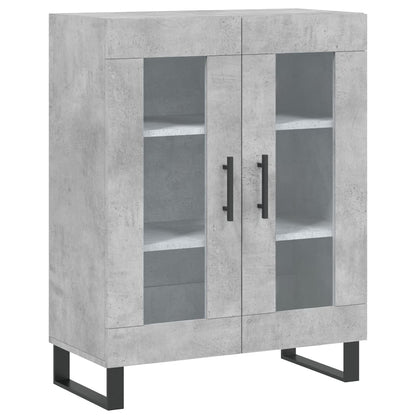 Hoge Kast 69,5X34X180 Cm Bewerkt Hout Betongrijs