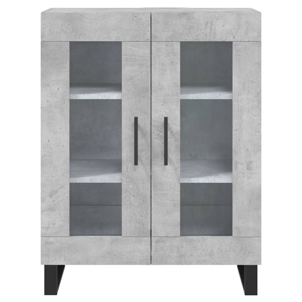 Hoge Kast 69,5X34X180 Cm Bewerkt Hout Betongrijs