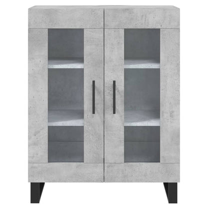 Hoge Kast 69,5X34X180 Cm Bewerkt Hout Betongrijs