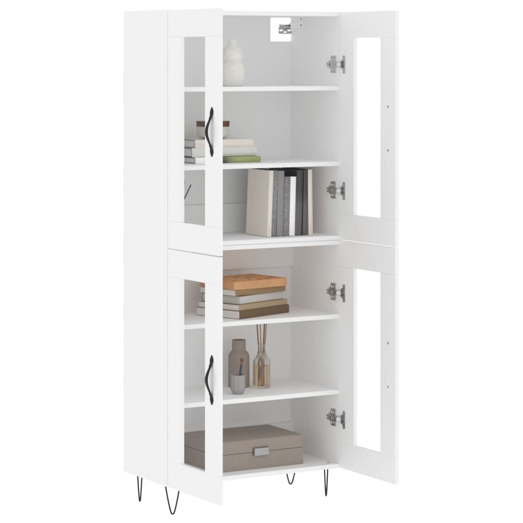 Hoge Kast 69,5X34X180 Cm Bewerkt Hout Wit