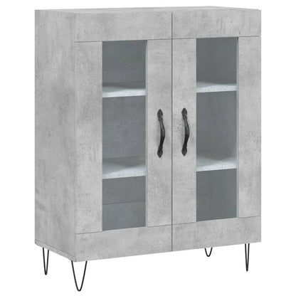 Hoge kast 69,5x34x180 cm bewerkt hout betongrijs