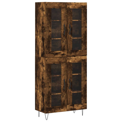 Hoge kast 69,5x34x180 cm bewerkt hout gerookt eikenkleurig