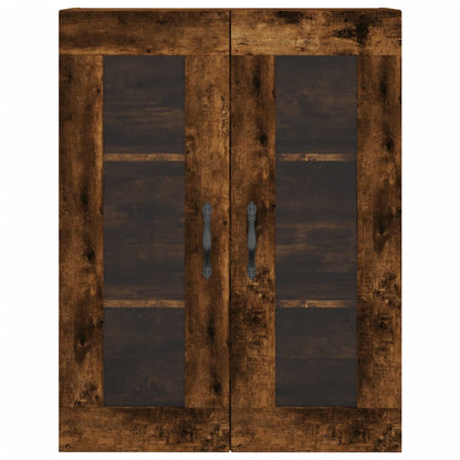 Hoge kast 69,5x34x180 cm bewerkt hout gerookt eikenkleurig