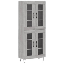 Hoge Kast 69,5X34X180 Cm Bewerkt Hout Eikenkleurig Grijs sonoma