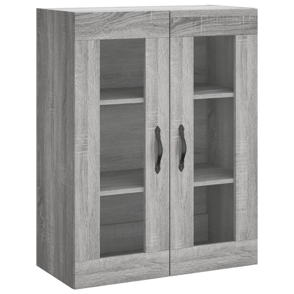 Hoge Kast 69,5X34X180 Cm Bewerkt Hout Eikenkleurig Grijs sonoma