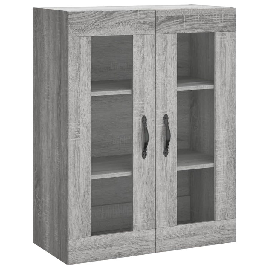 Hoge Kast 69,5X34X180 Cm Bewerkt Hout Eikenkleurig Grijs sonoma