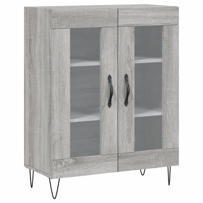 Hoge Kast 69,5X34X180 Cm Bewerkt Hout Eikenkleurig Grijs sonoma