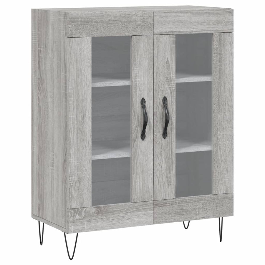Hoge Kast 69,5X34X180 Cm Bewerkt Hout Eikenkleurig Grijs sonoma
