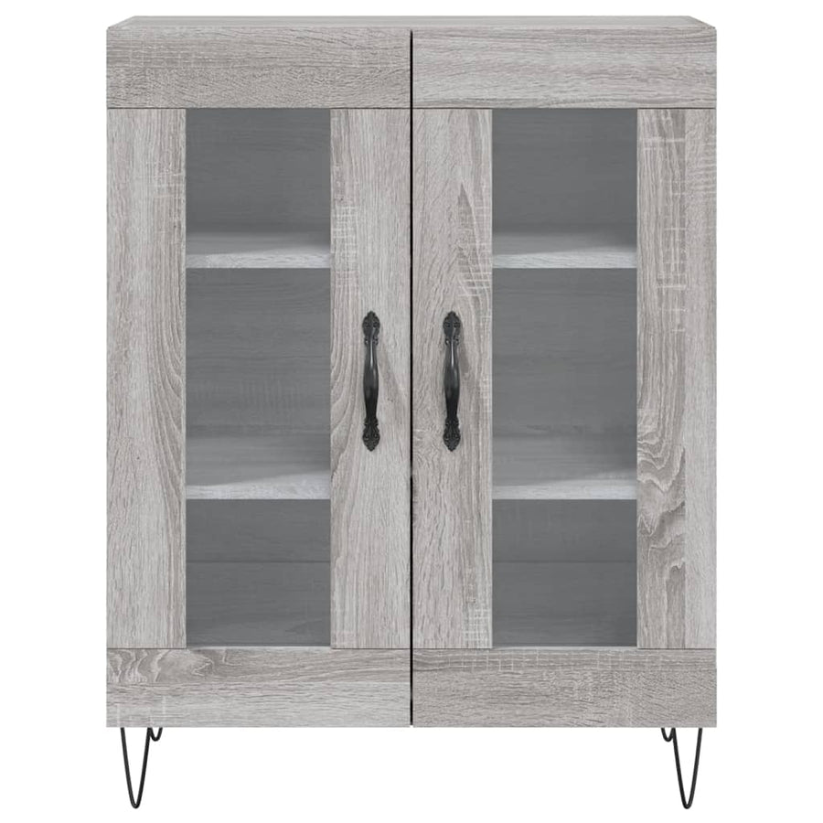 Hoge Kast 69,5X34X180 Cm Bewerkt Hout Eikenkleurig Grijs sonoma