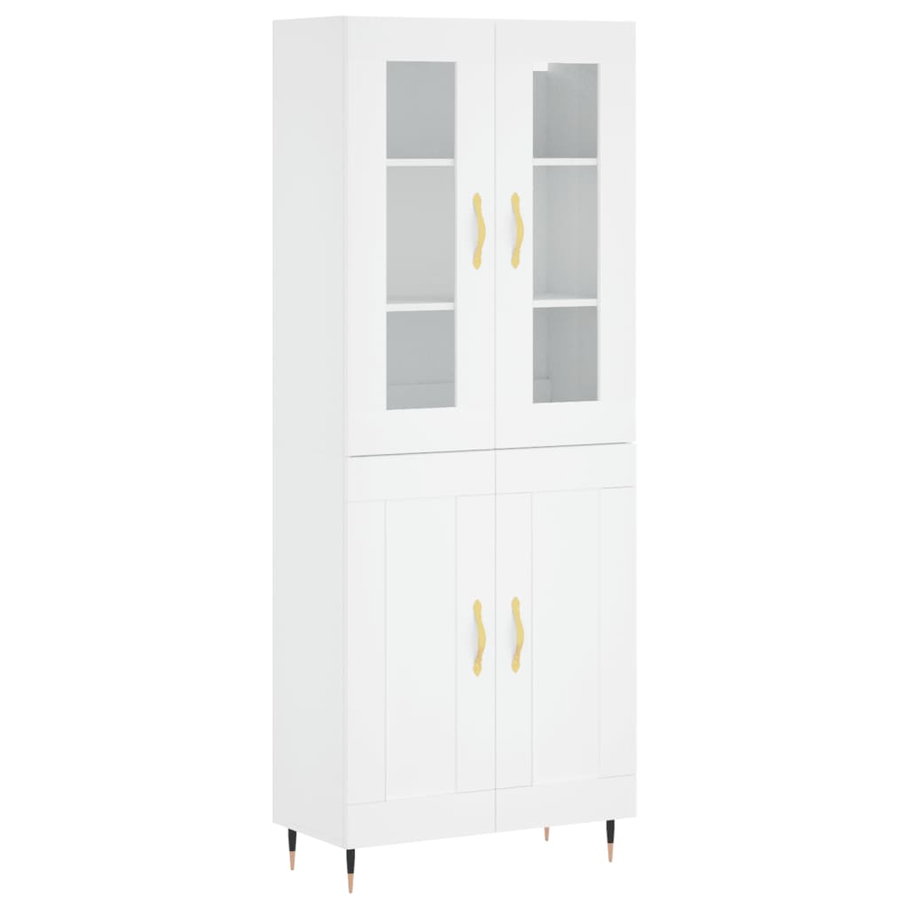 Hoge Kast 69,5X34X180 Cm Bewerkt Hout Wit