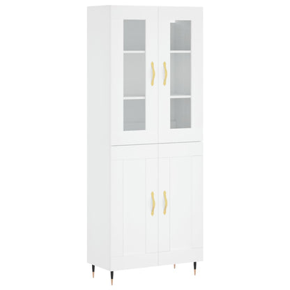 Hoge Kast 69,5X34X180 Cm Bewerkt Hout Wit