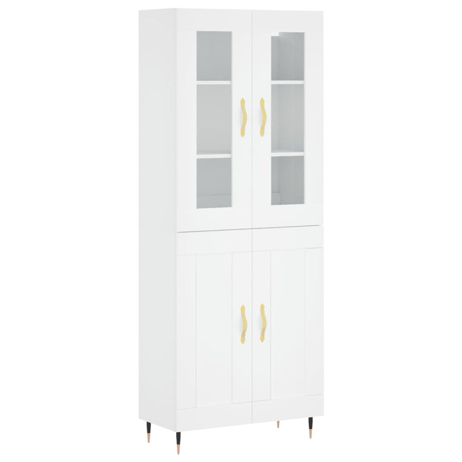 Hoge Kast 69,5X34X180 Cm Bewerkt Hout Wit