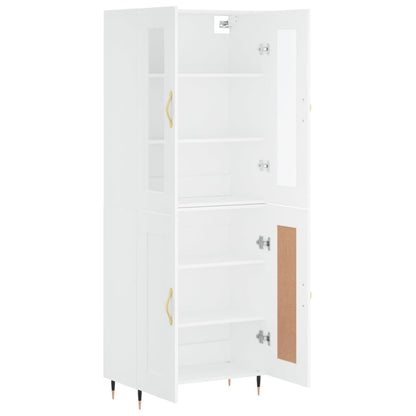 Hoge Kast 69,5X34X180 Cm Bewerkt Hout Wit