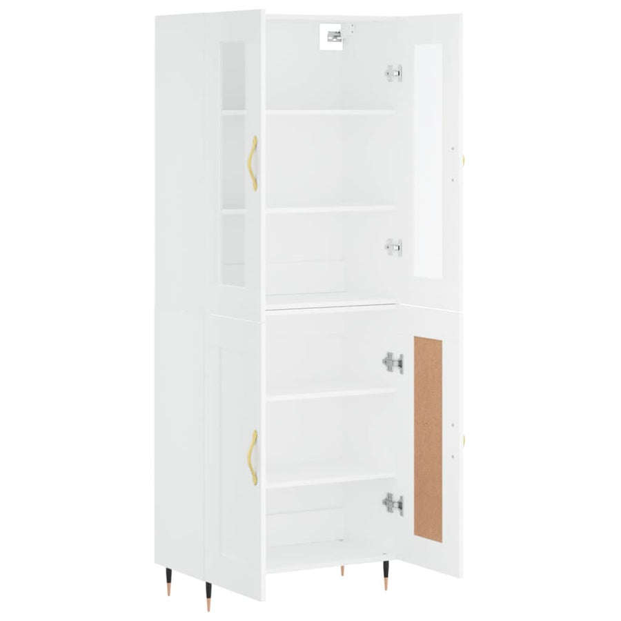 Hoge Kast 69,5X34X180 Cm Bewerkt Hout Wit