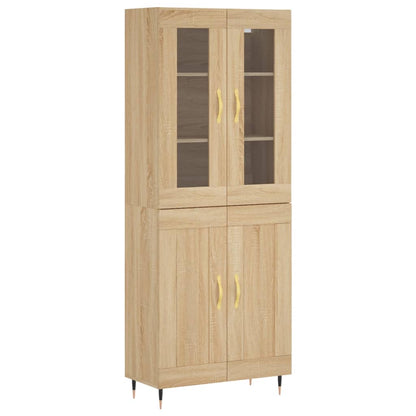 Hoge Kast 69,5X34X180 Cm Bewerkt Hout Kleurig Sonoma eiken