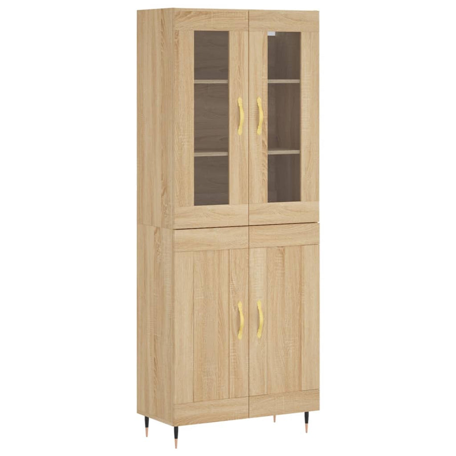 Hoge Kast 69,5X34X180 Cm Bewerkt Hout Kleurig Sonoma eiken