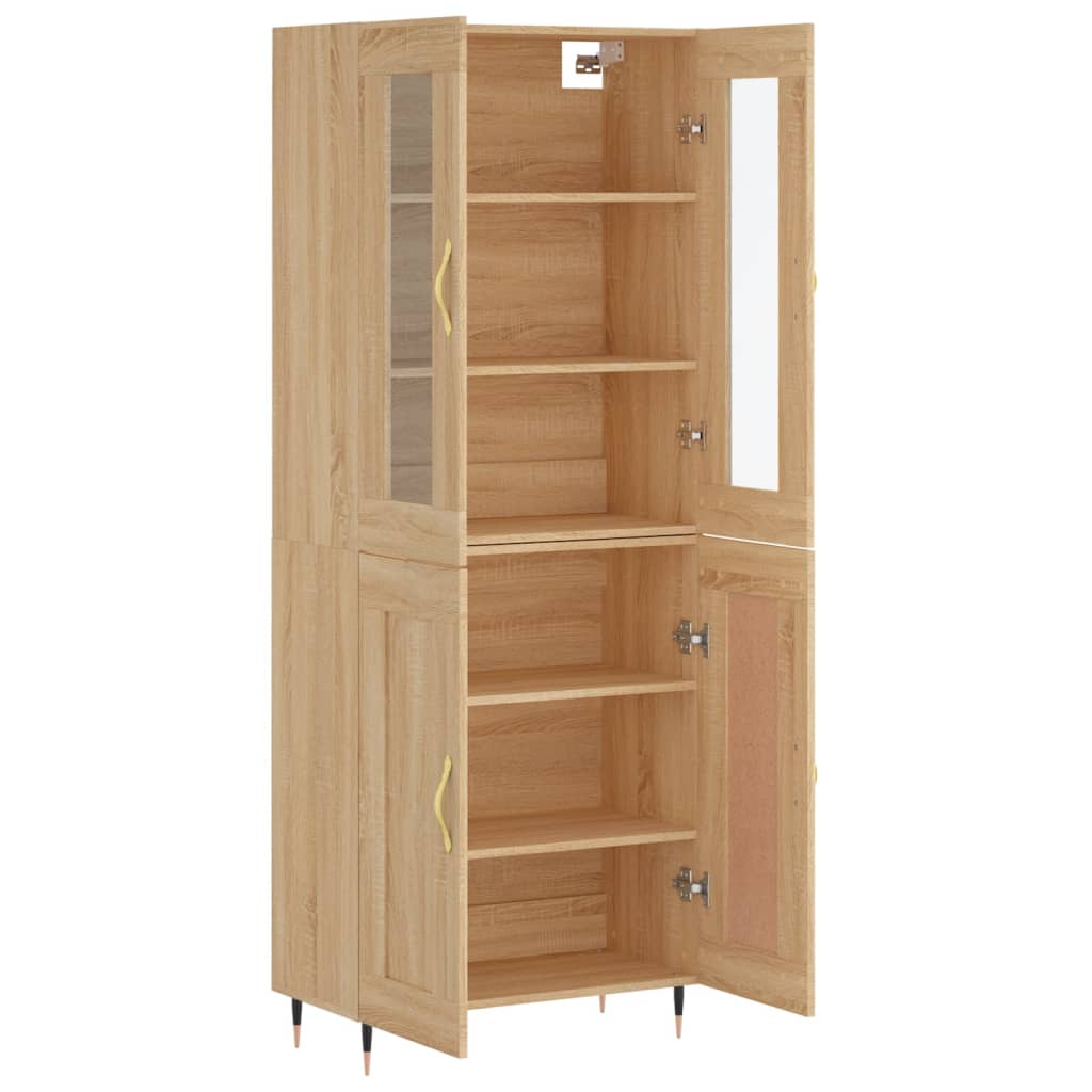Hoge Kast 69,5X34X180 Cm Bewerkt Hout Kleurig Sonoma eiken