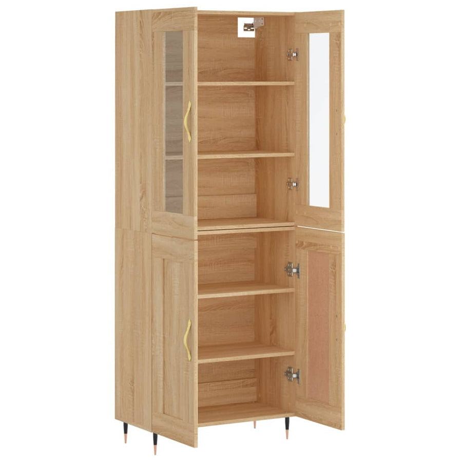 Hoge Kast 69,5X34X180 Cm Bewerkt Hout Kleurig Sonoma eiken