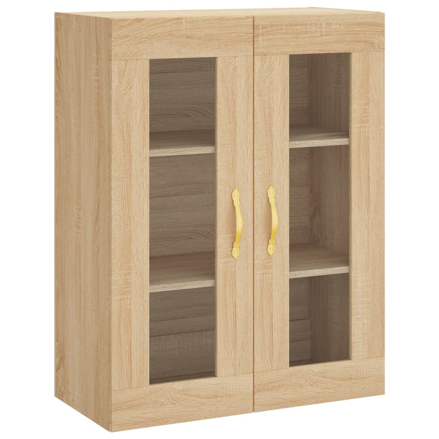 Hoge Kast 69,5X34X180 Cm Bewerkt Hout Kleurig Sonoma eiken