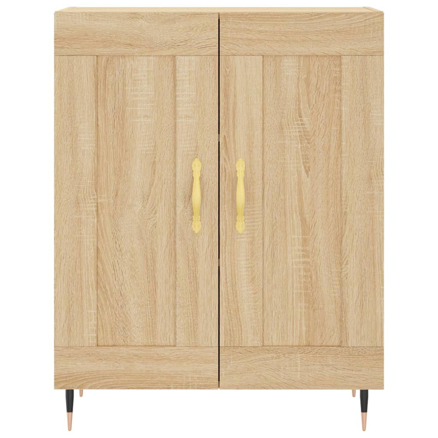 Hoge Kast 69,5X34X180 Cm Bewerkt Hout Kleurig Sonoma eiken