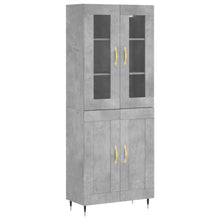 Hoge Kast 69,5X34X180 Cm Bewerkt Hout Betongrijs