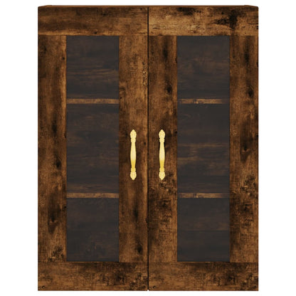 Hoge Kast 69,5X34X180 Cm Bewerkt Hout Kleurig Gerookt eiken