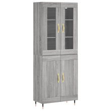 Hoge Kast 69,5X34X180 Cm Bewerkt Hout Eikenkleurig Grijs sonoma