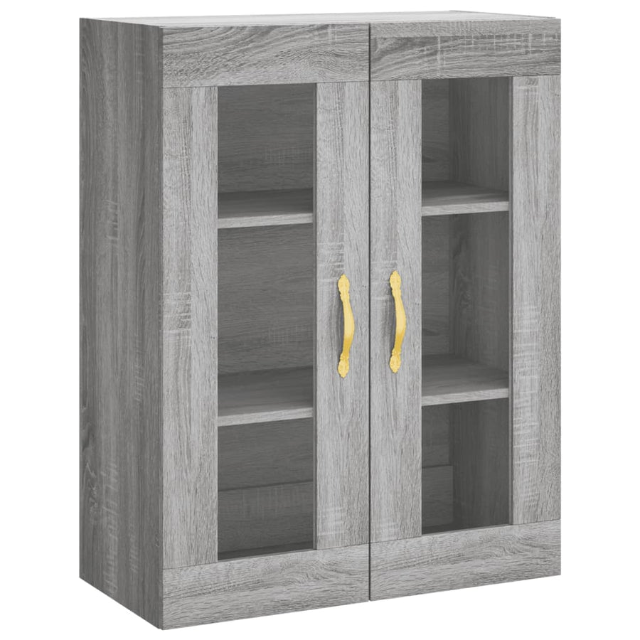 Hoge Kast 69,5X34X180 Cm Bewerkt Hout Eikenkleurig Grijs sonoma