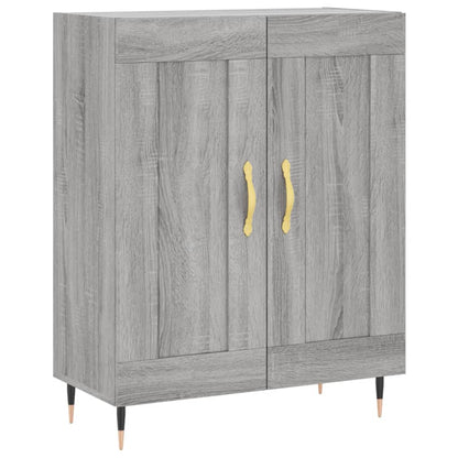 Hoge Kast 69,5X34X180 Cm Bewerkt Hout Eikenkleurig Grijs sonoma