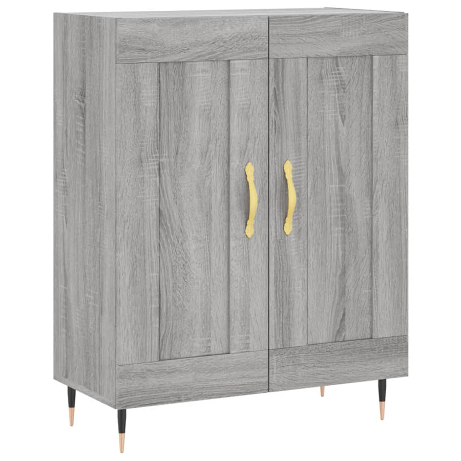 Hoge Kast 69,5X34X180 Cm Bewerkt Hout Eikenkleurig Grijs sonoma