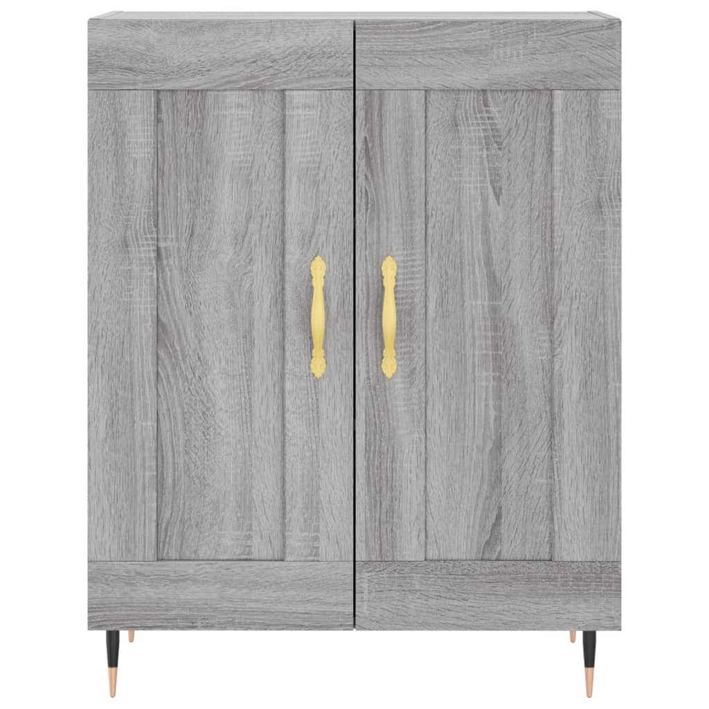 Hoge Kast 69,5X34X180 Cm Bewerkt Hout Eikenkleurig Grijs sonoma