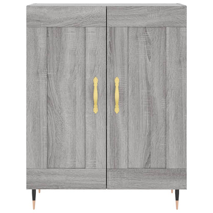 Hoge Kast 69,5X34X180 Cm Bewerkt Hout Eikenkleurig Grijs sonoma
