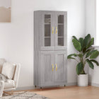 Hoge kast 69,5x34x180 cm bewerkt hout grijs sonoma