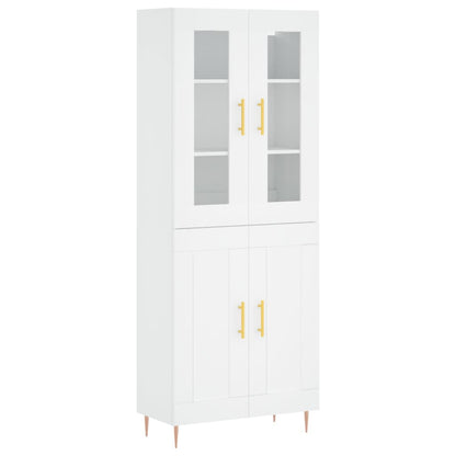 Hoge Kast 69,5X34X180 Cm Bewerkt Hout Wit