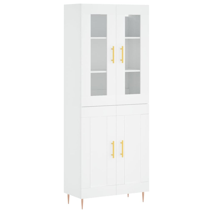 Hoge Kast 69,5X34X180 Cm Bewerkt Hout Wit