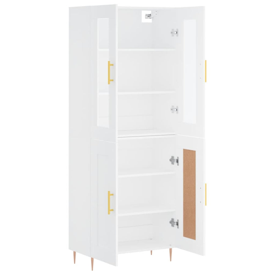 Hoge Kast 69,5X34X180 Cm Bewerkt Hout Wit
