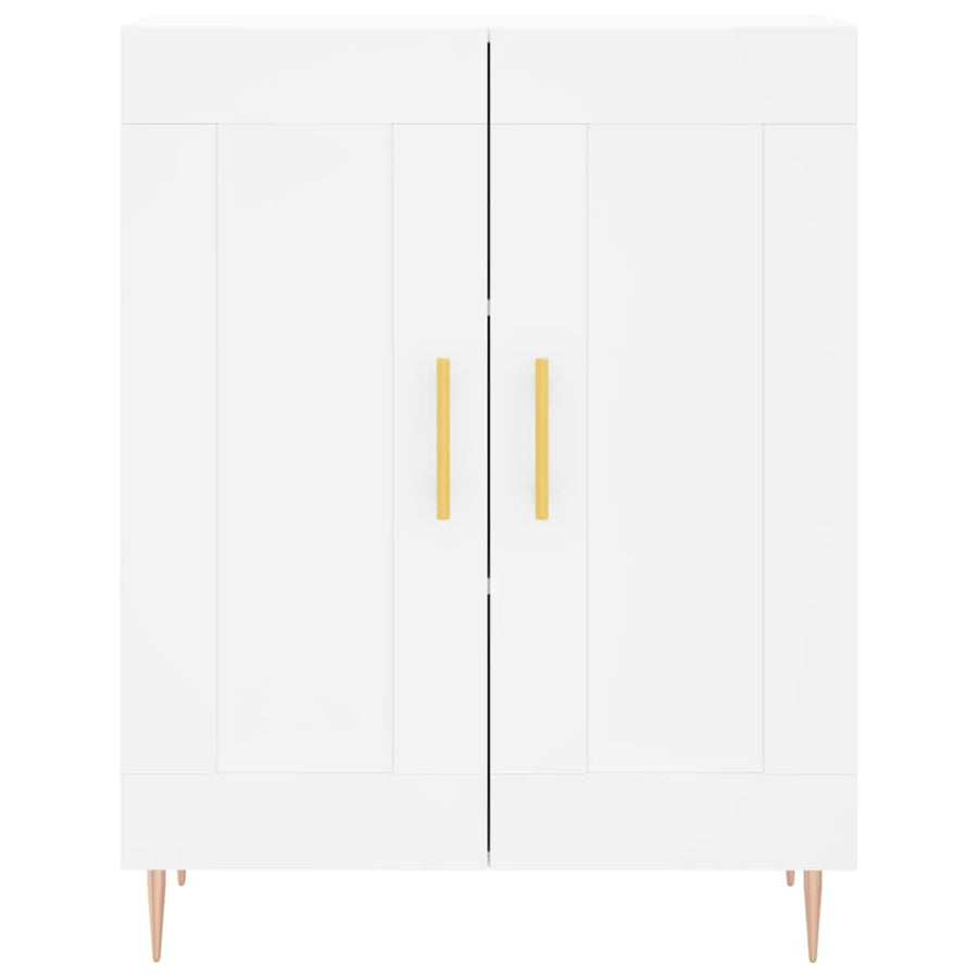 Hoge Kast 69,5X34X180 Cm Bewerkt Hout Wit